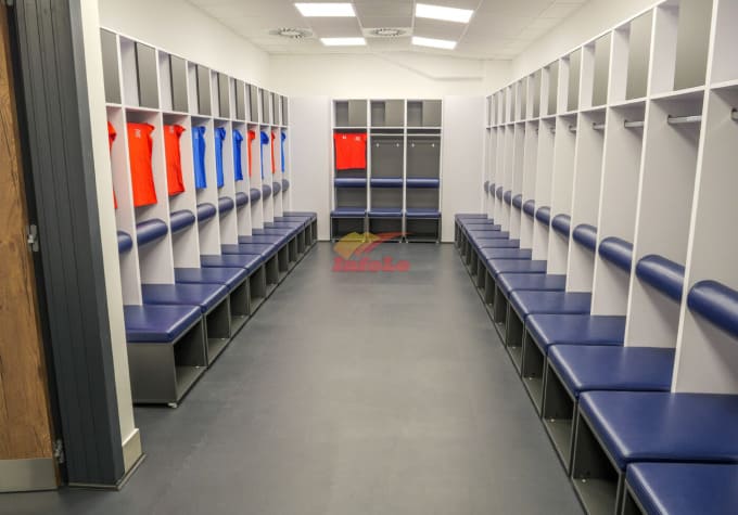 nameštaj za svlačionice po meri - opremanje stadiona