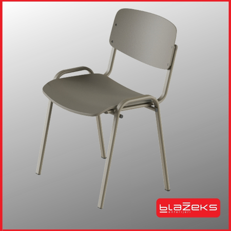 Siva konferencijska stolica sa metalnim nogama i naslonima za ruke